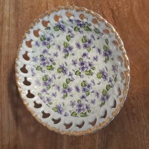 Lefton Violet round Compote 1950